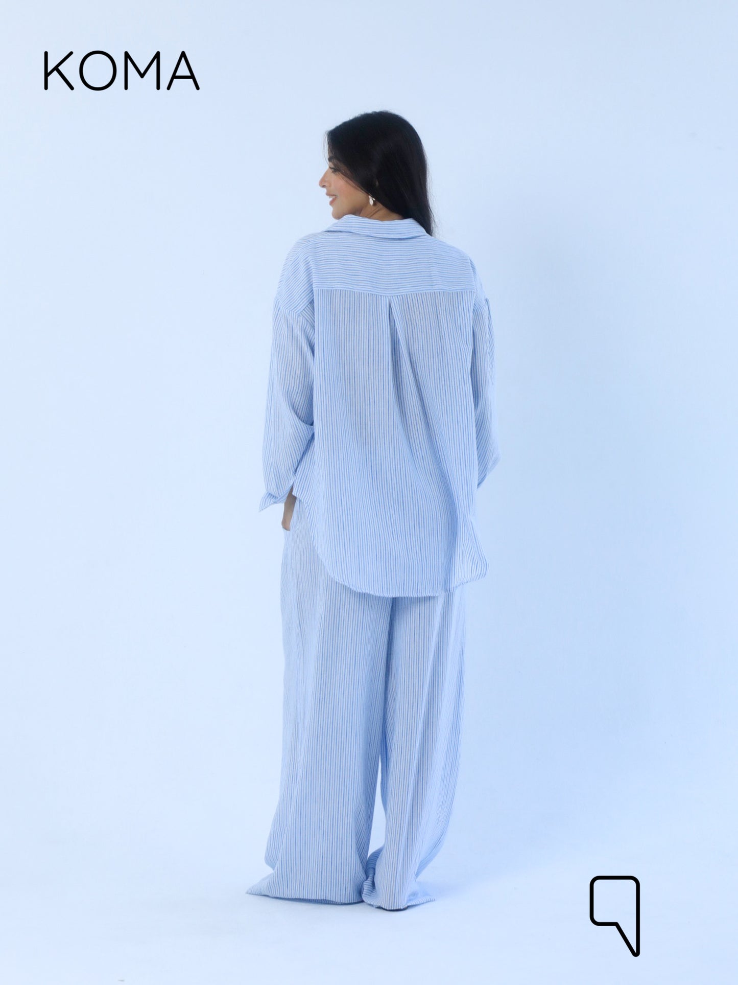 Matilda Long Sleeves Shirt - Striped Blue