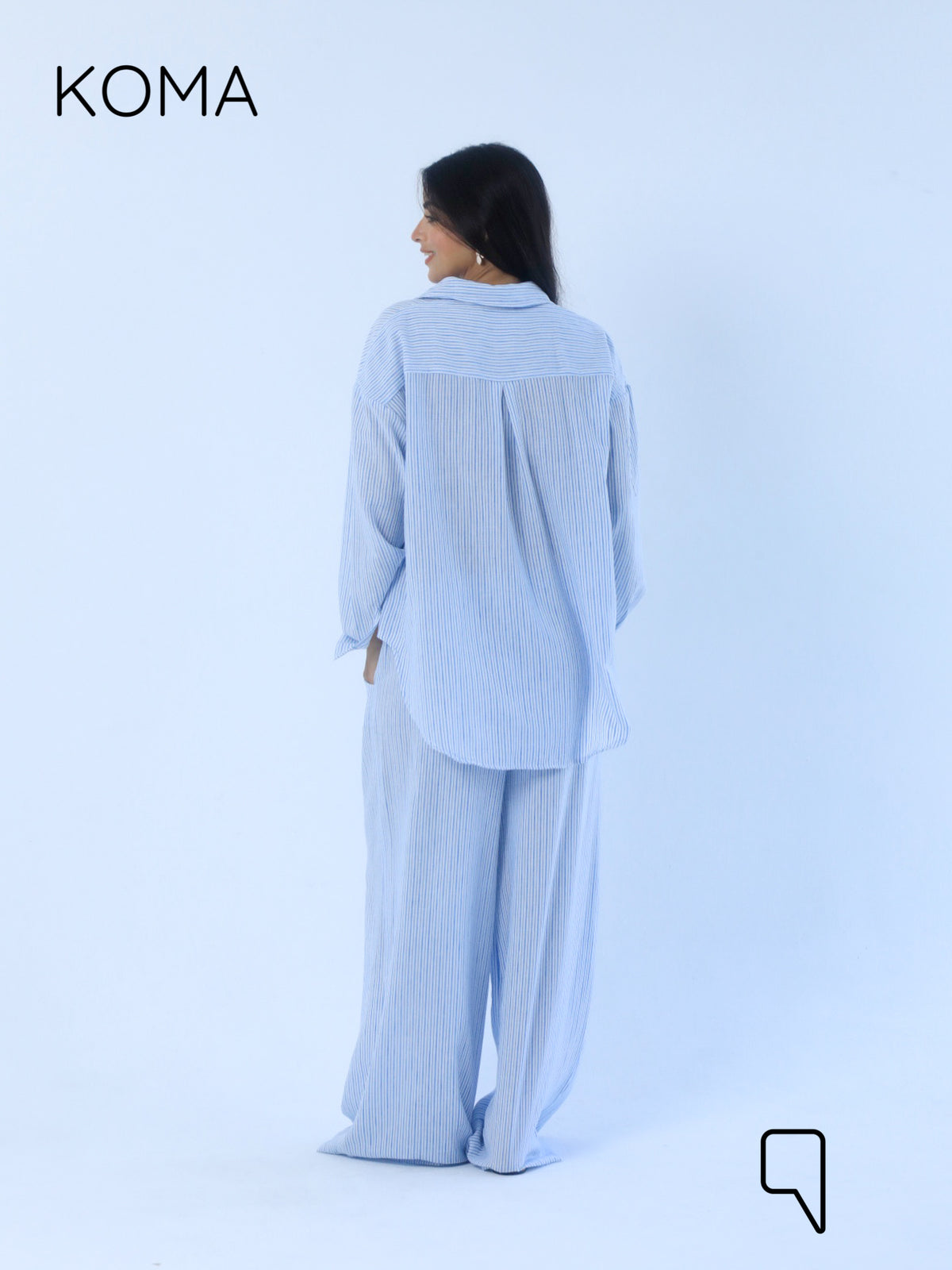 Matilda Long Sleeves Shirt - Striped Blue