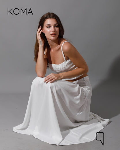 Tabitha Elastic Skirt - White