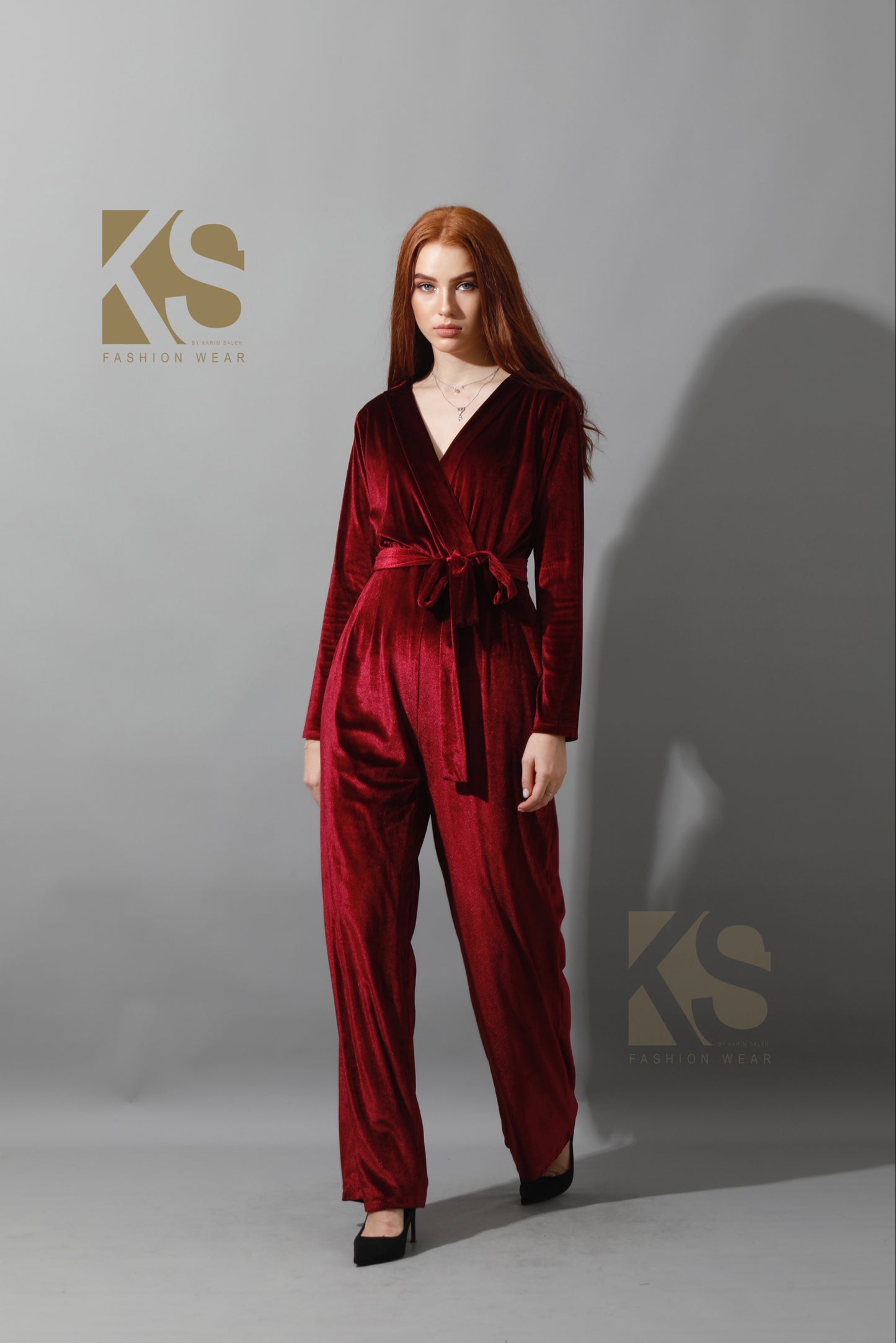 Wrapped wide leg Jumpsuit- Maroon