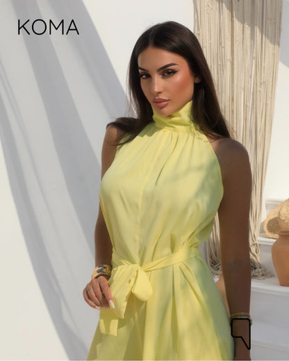 Georgie Sleeveless Wide Leg Jumpsuit - Yellow