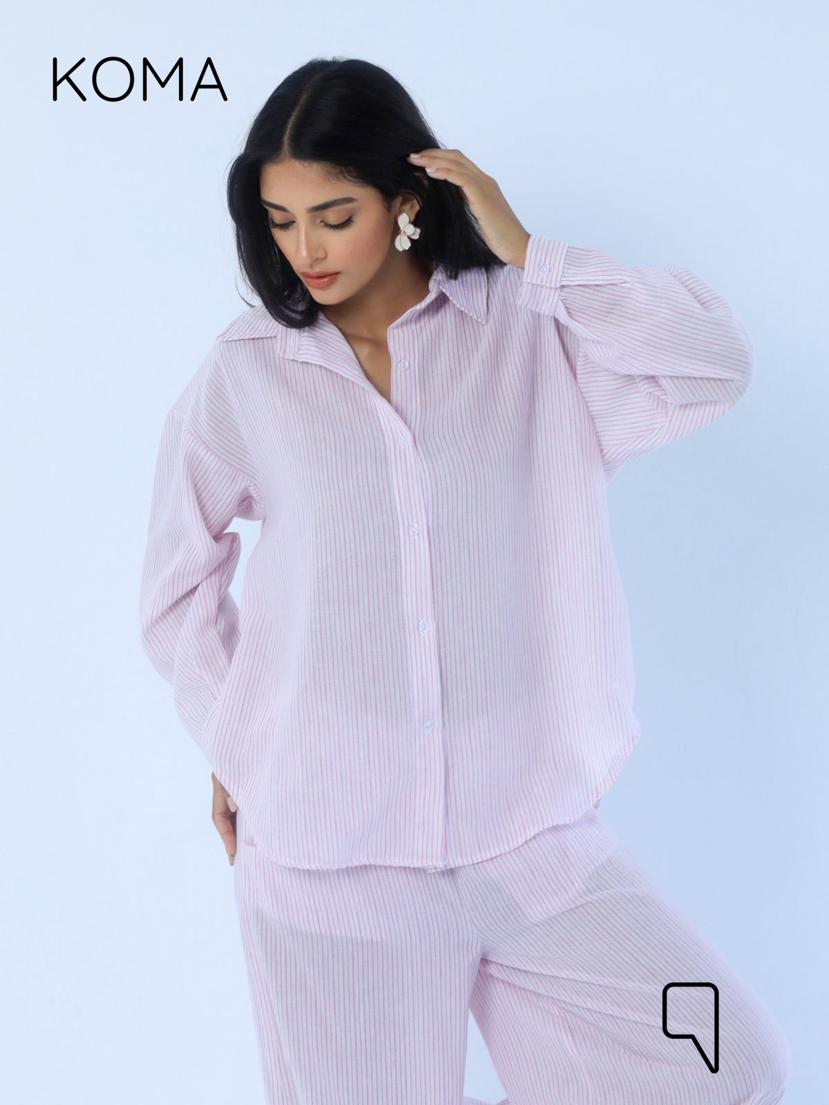 Matilda Wide Leg trousers - Striped Pink