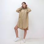 Oversized Shirt Dress - Beige