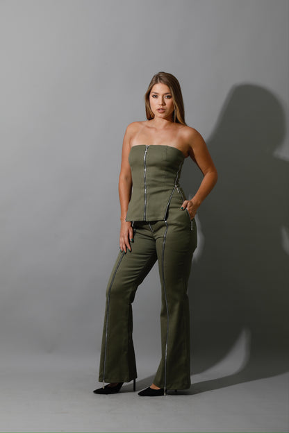 Co-Ord BootCut pants - Olive