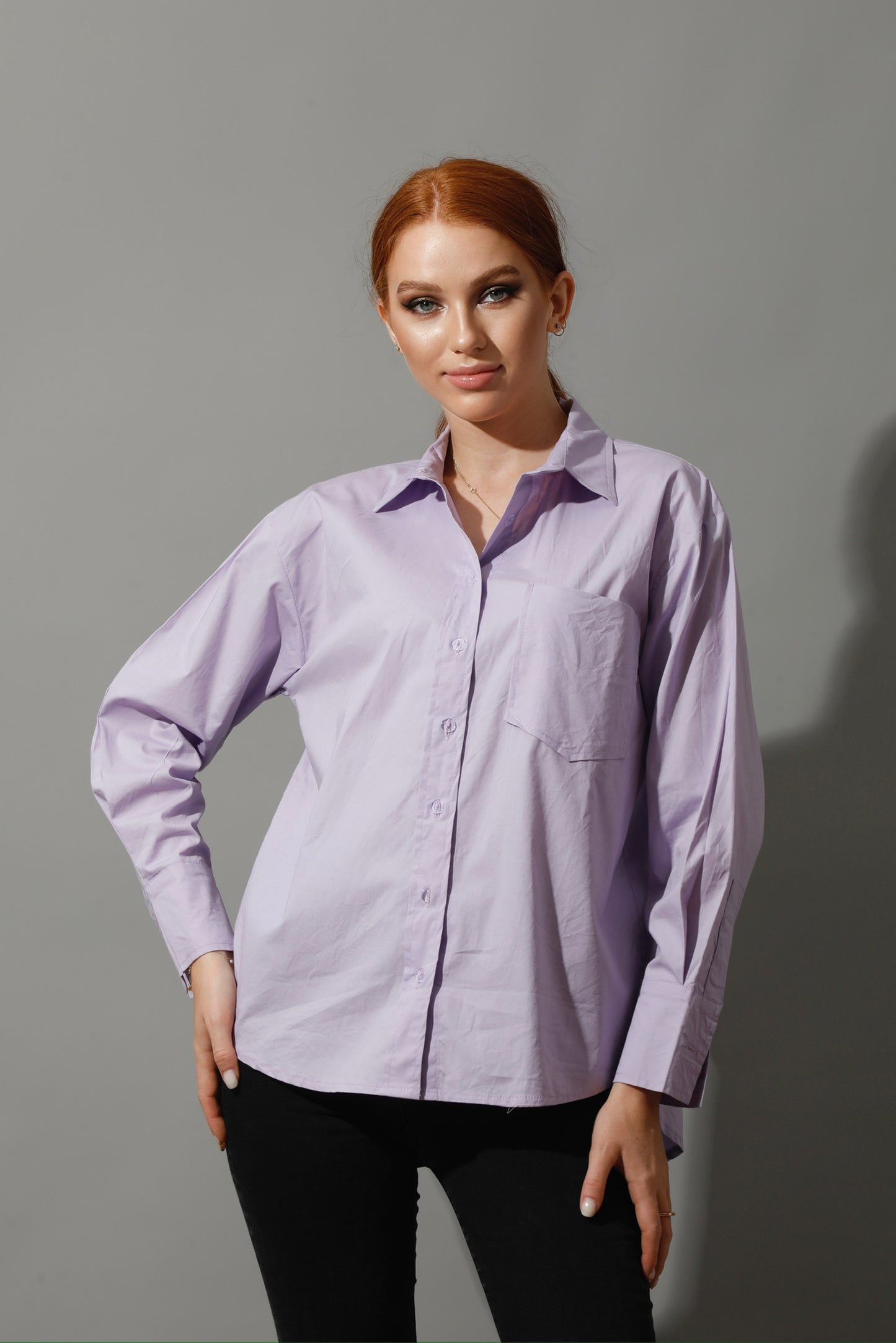 Back Slit Shirt - Lavender