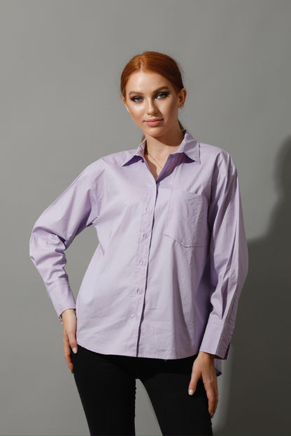 Back Slit Shirt - Lavender