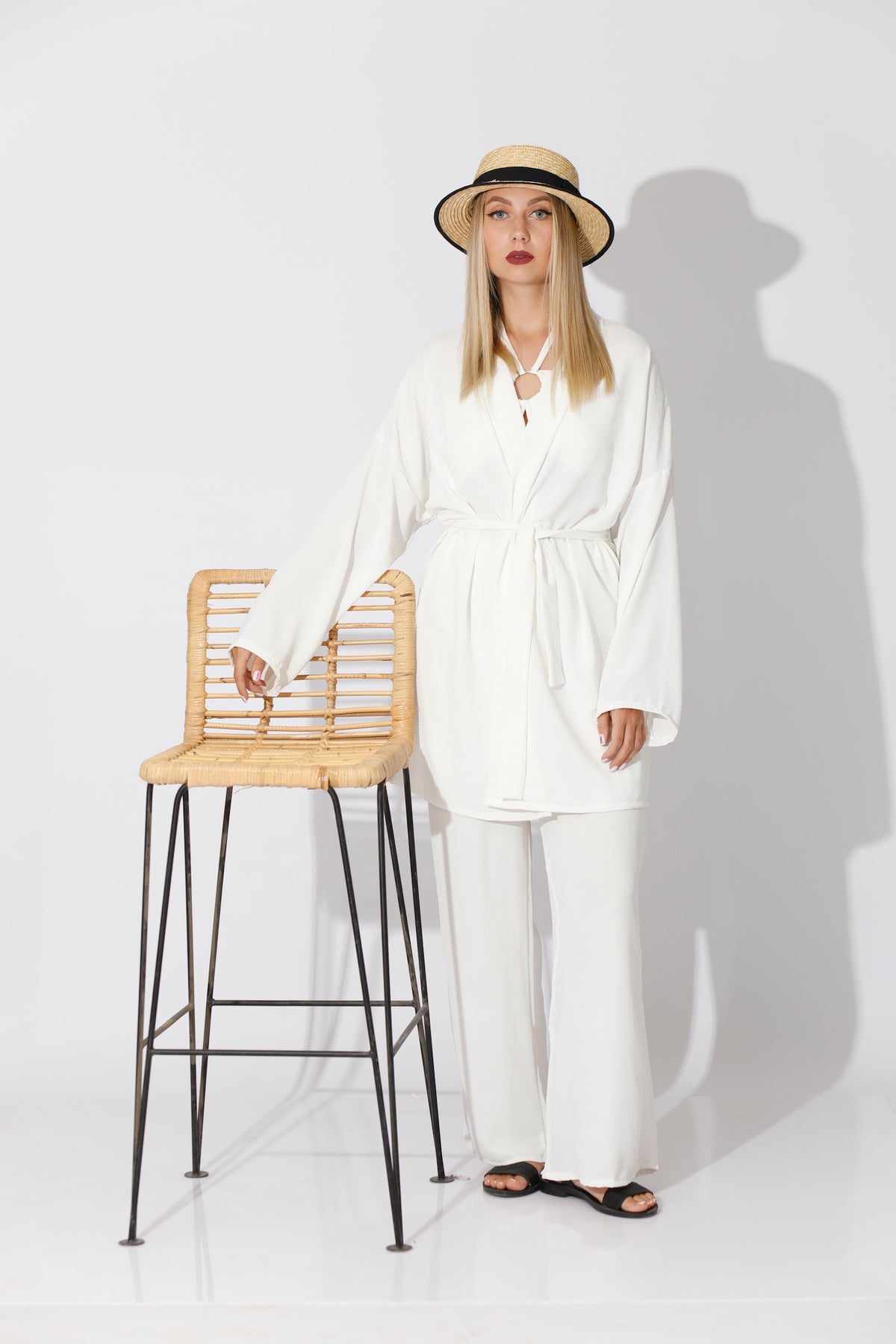 Co-ord Kimono - White