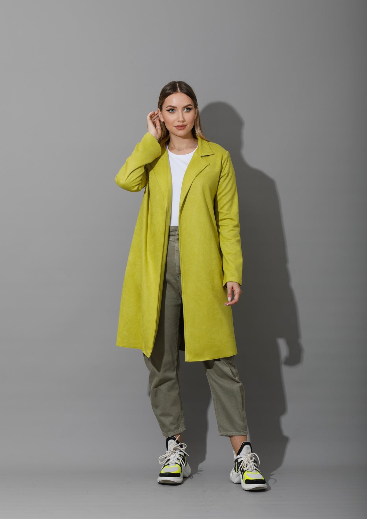 Open Front Cardigan - Lime Green
