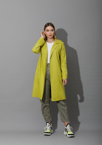 Open Front Cardigan - Lime Green