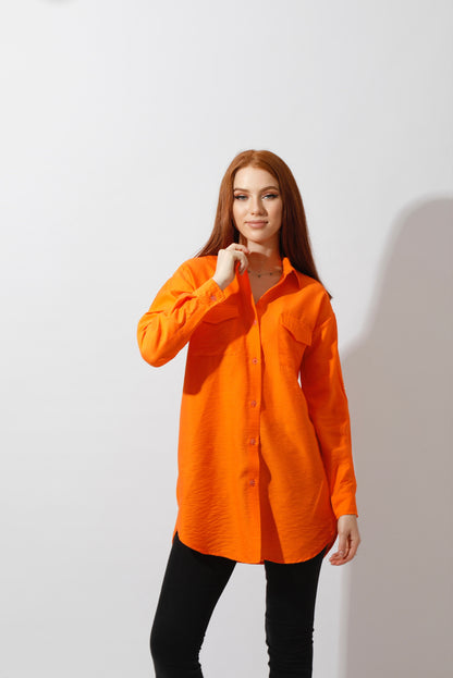 Shirt ‏with Two Pockets - Orange