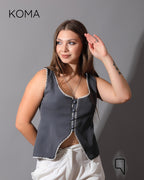 Accessorized Vest - Gray