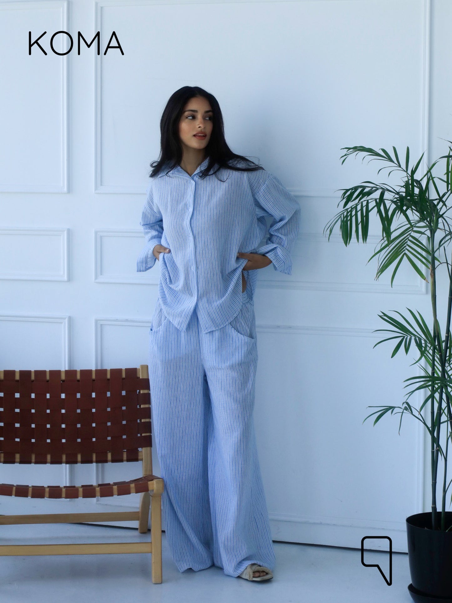Matilda Long Sleeves Shirt - Striped Blue