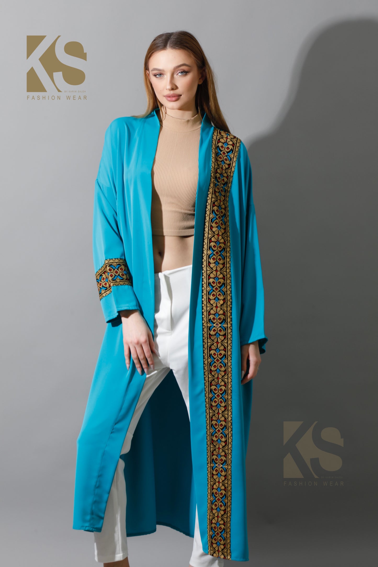 Long CBH Kaftan - Turquoise