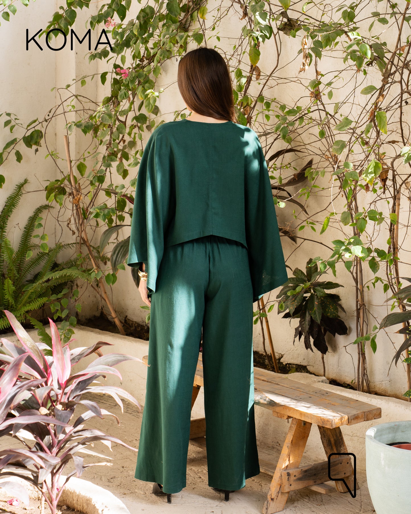 Anabella Asymmetric Cape - Green