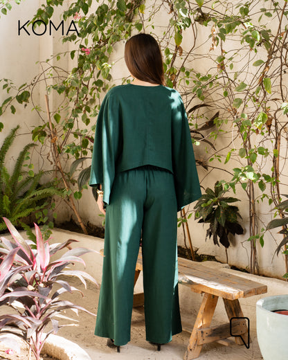 Anabella Asymmetric Cape - Green