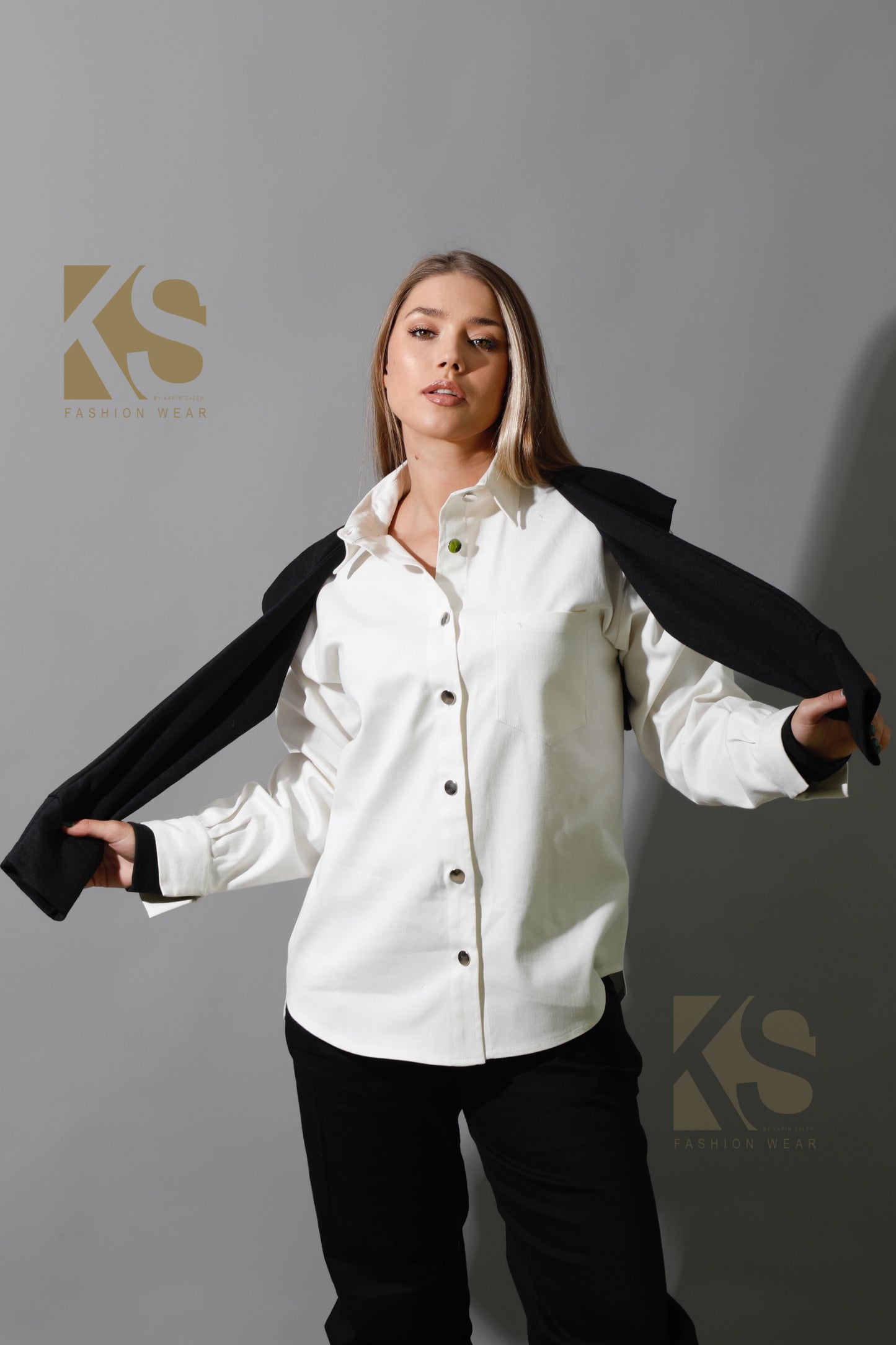 Double Sleeved Shirt - White & Black