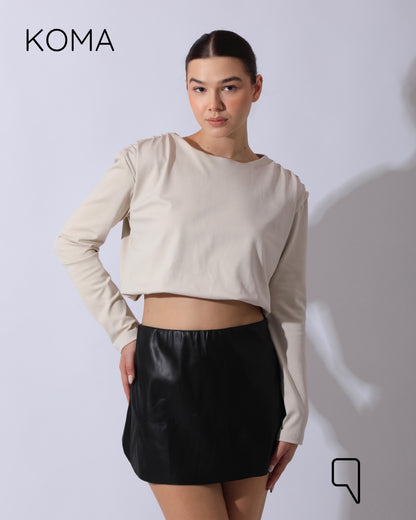Charlene Elastic Top - Beige