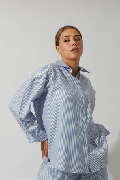 Lose Striped Shirt - Striped Blue