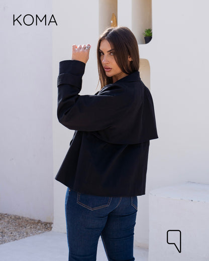 Rochelle Lose Trench Jacket - Black