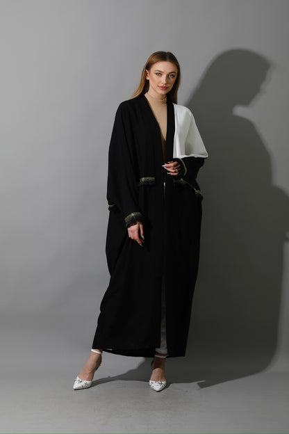 Lose Double Color Kaftan - Black X White