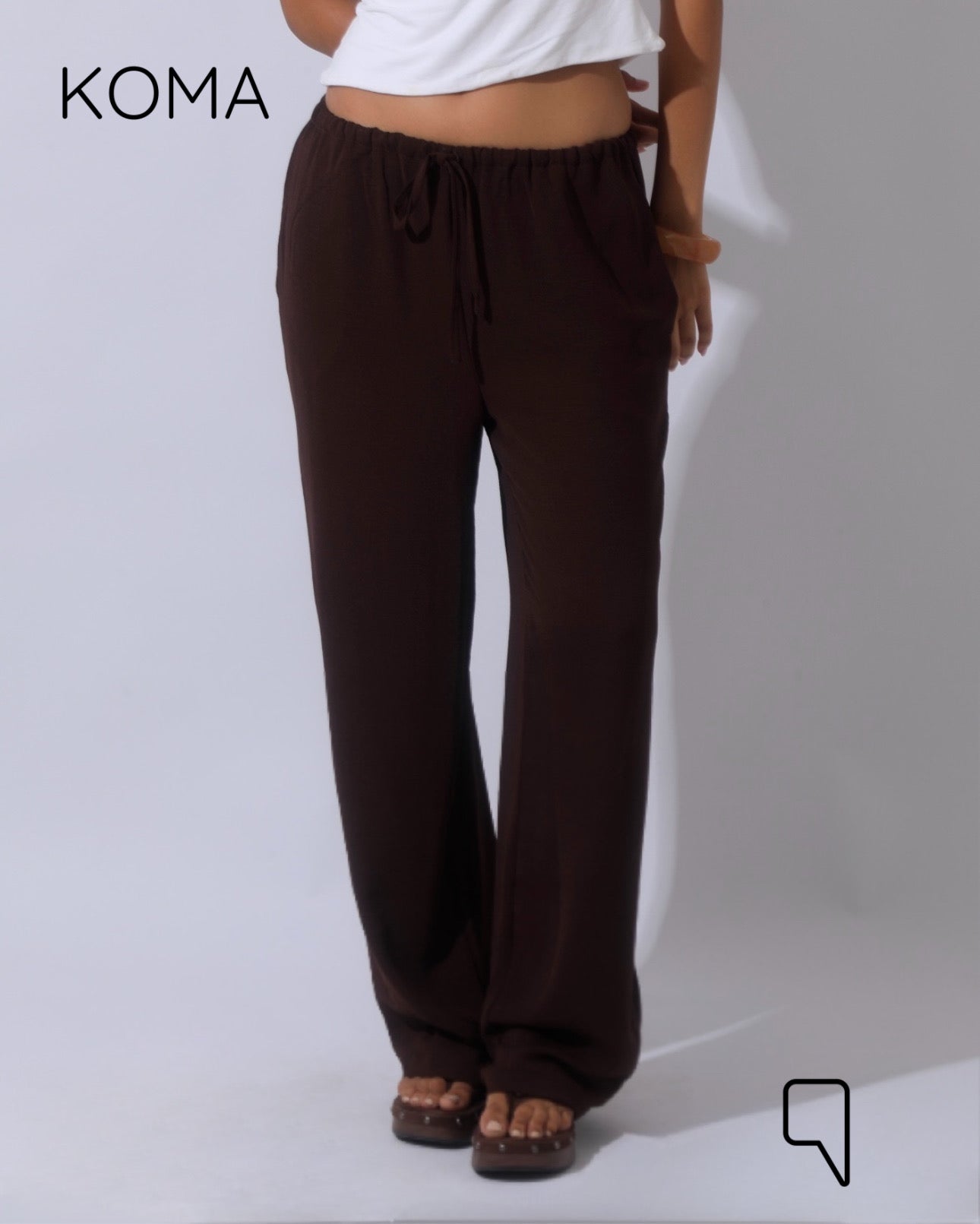 Elsie Lose Fit Trousers - Brown