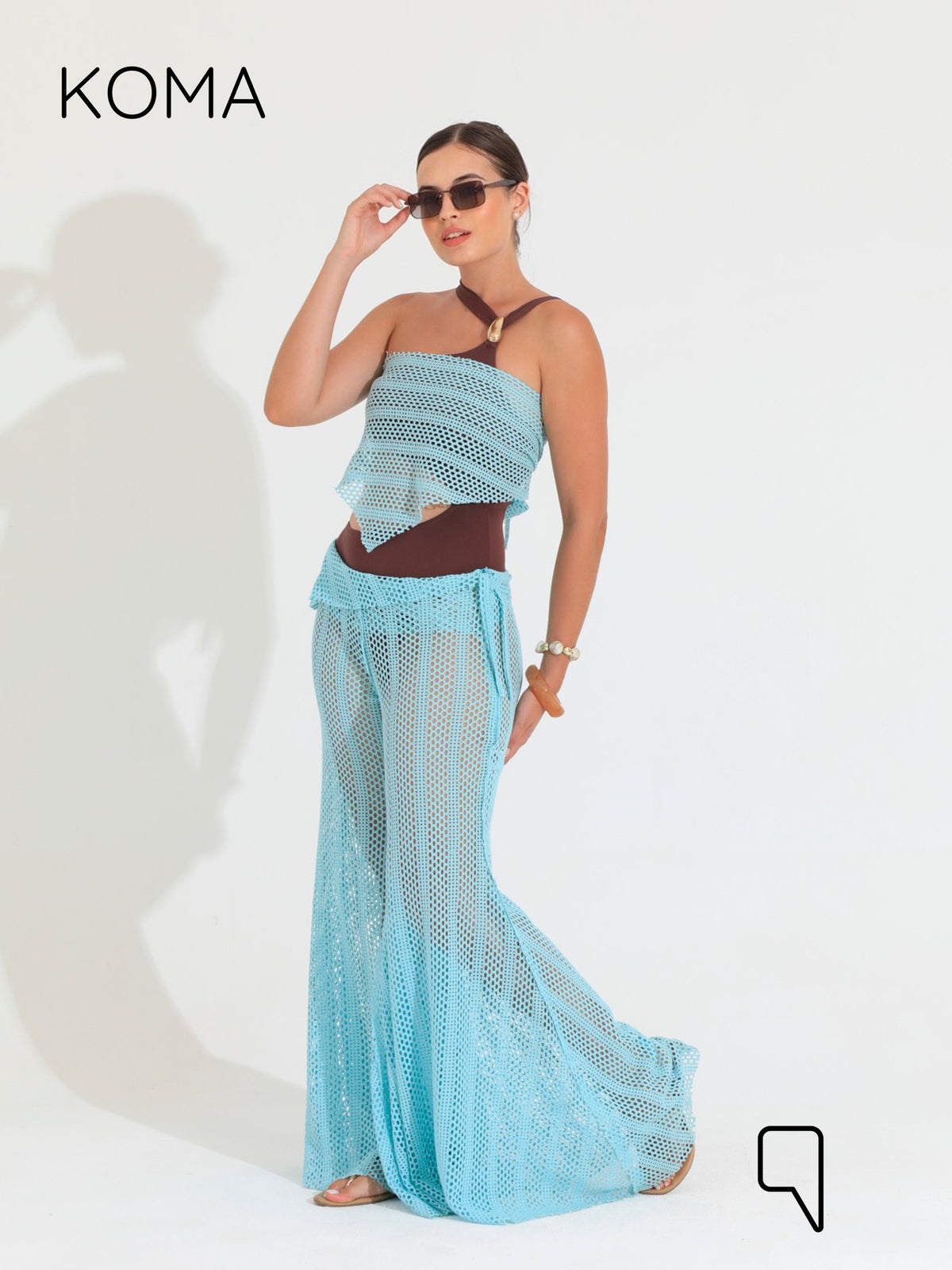 Paula Flare knitted Pants - Mint