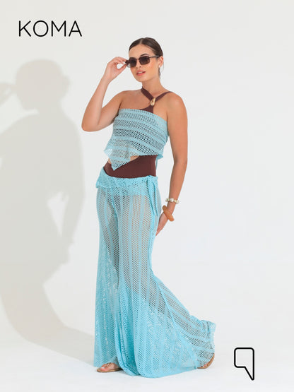 Paula Flare knitted Pants - Mint
