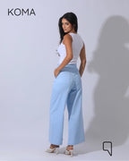 Maddelena Mini Flare Trousers - Baby Blue