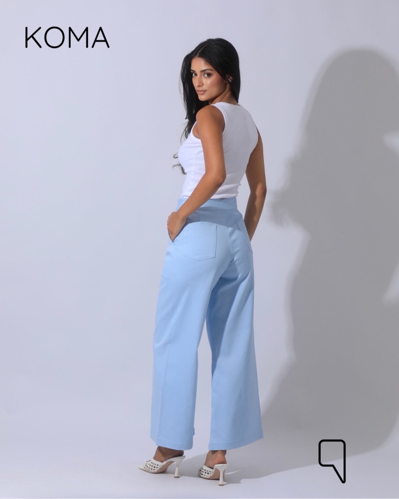 Maddelena Mini Flare Trousers - Baby Blue