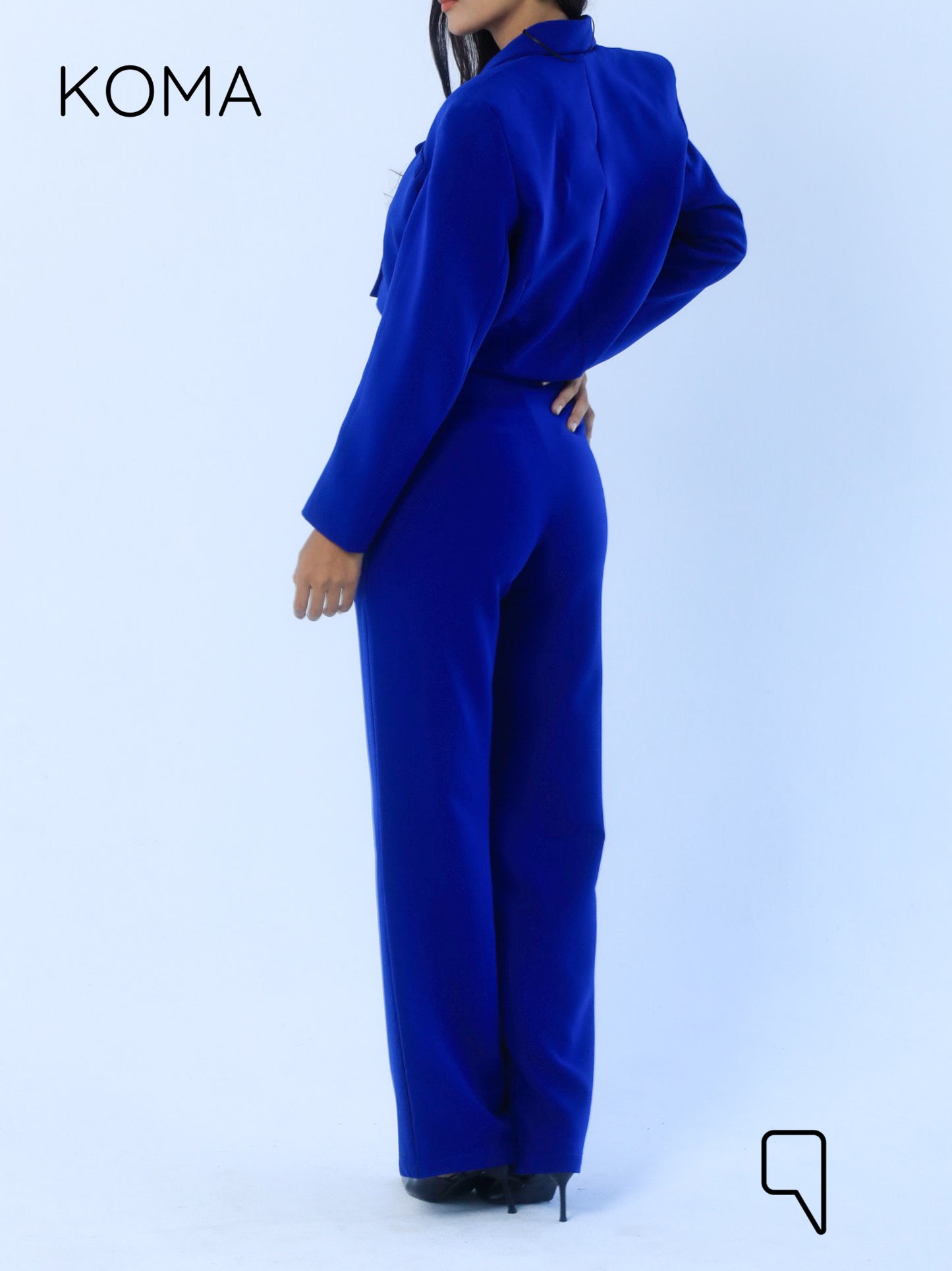 Uma Cropped Blazer - Electric Blue