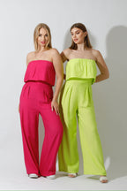 Wide Leg Jumpsuit - Beige