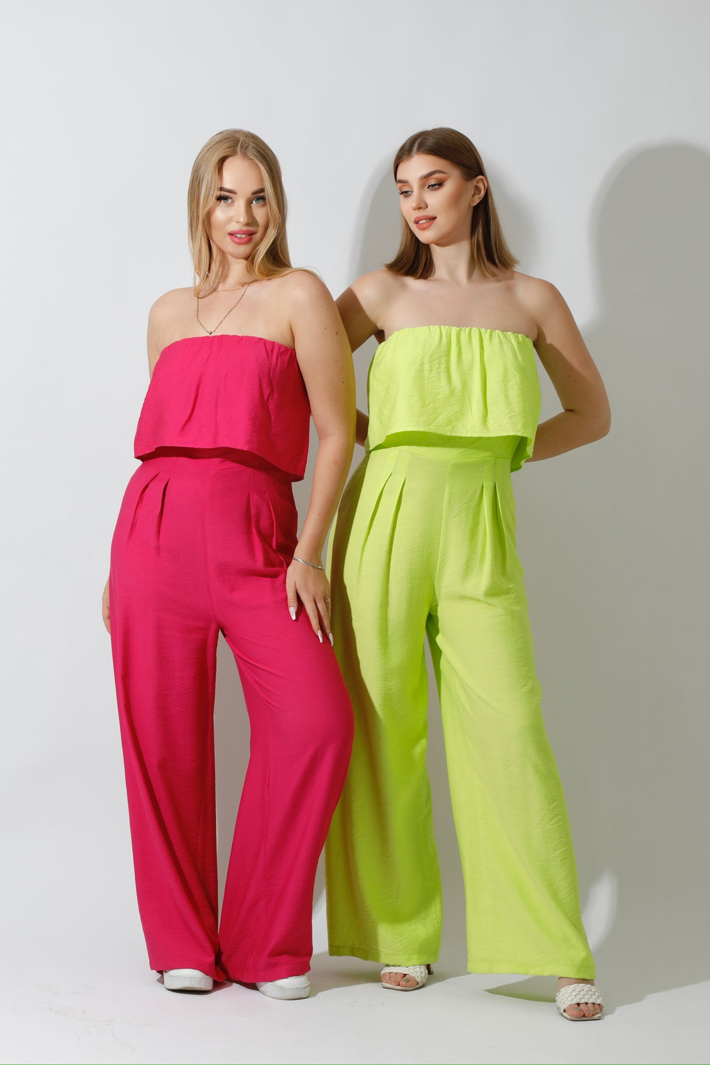 Wide Leg Jumpsuit - Beige