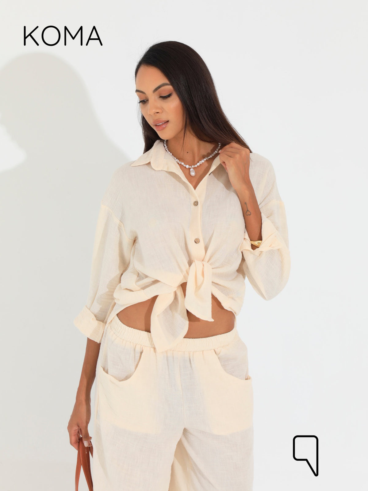 Matilda Long Sleeves Shirt - Beige