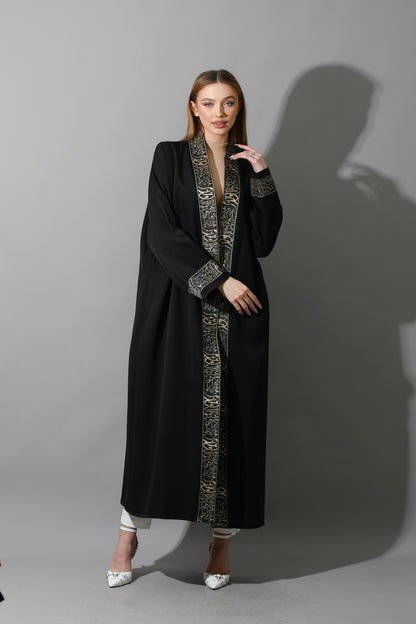 Arabic Long Kaftan - Black & Gold