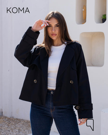 Rochelle Lose Trench Jacket - Black