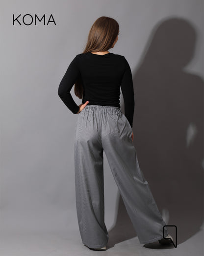 Plaid Straight Leg trousers - Plaid Black