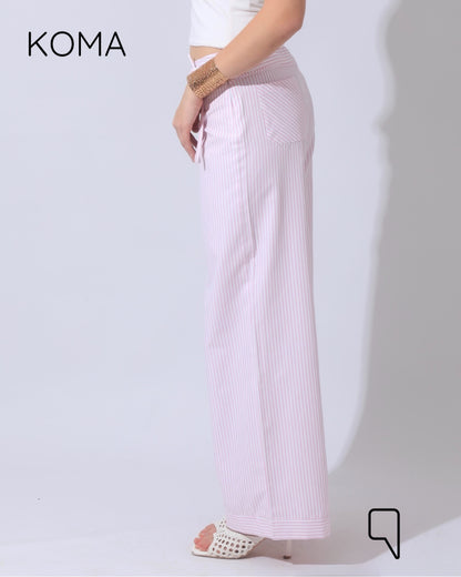 Sloane Striped Low Waist Pants - Pink