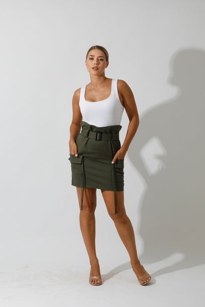 Baggi Short Skirt - Olive