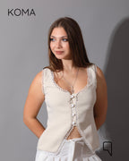 Accessorized Vest - Beige