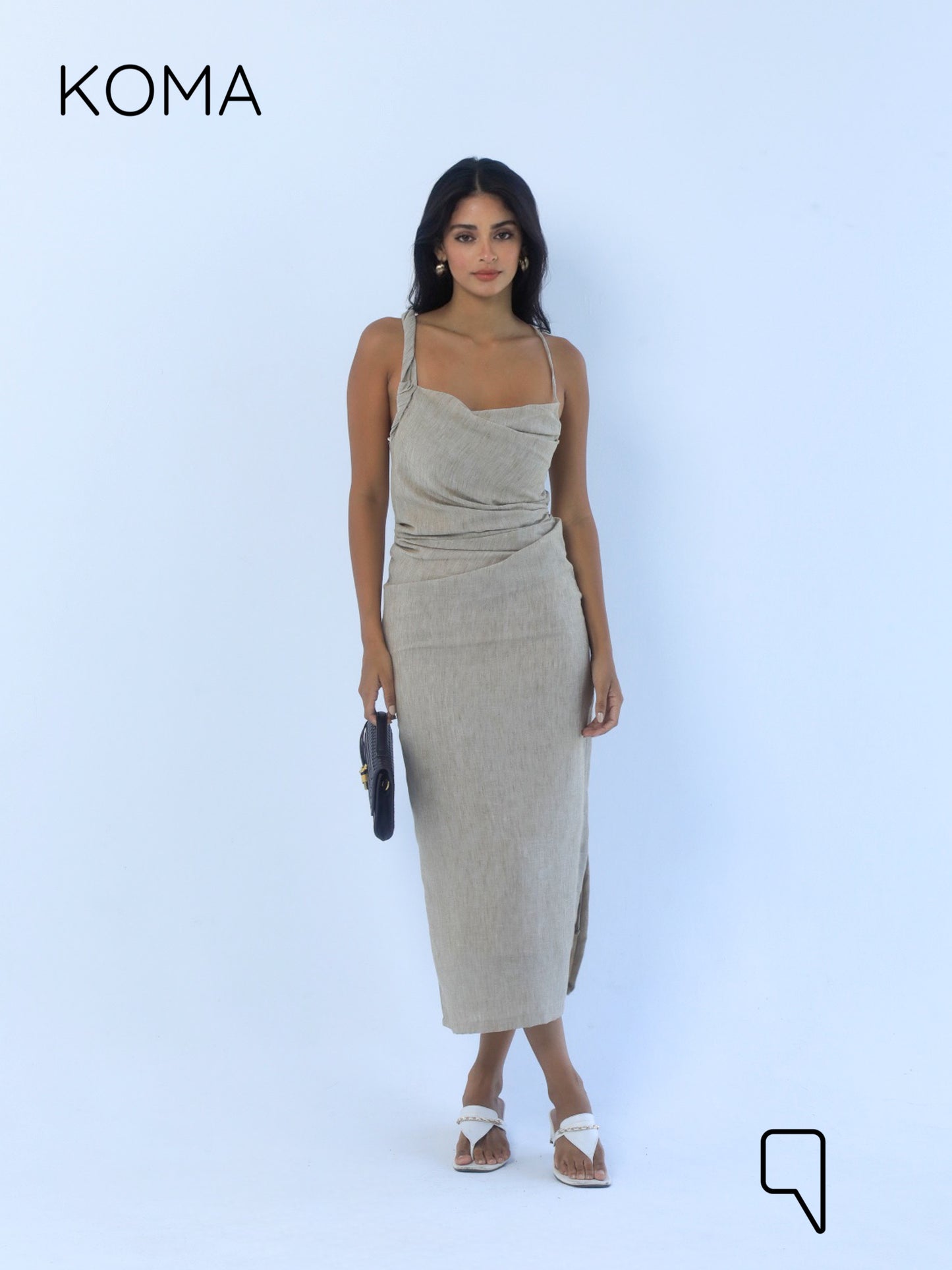 Krysel Midi Dress - Beige