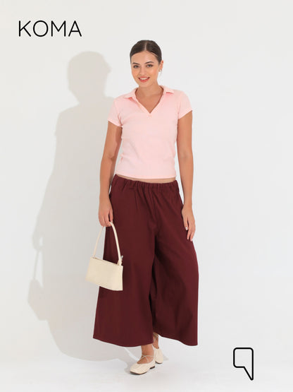 Violet Culottes Trousers - Maroon