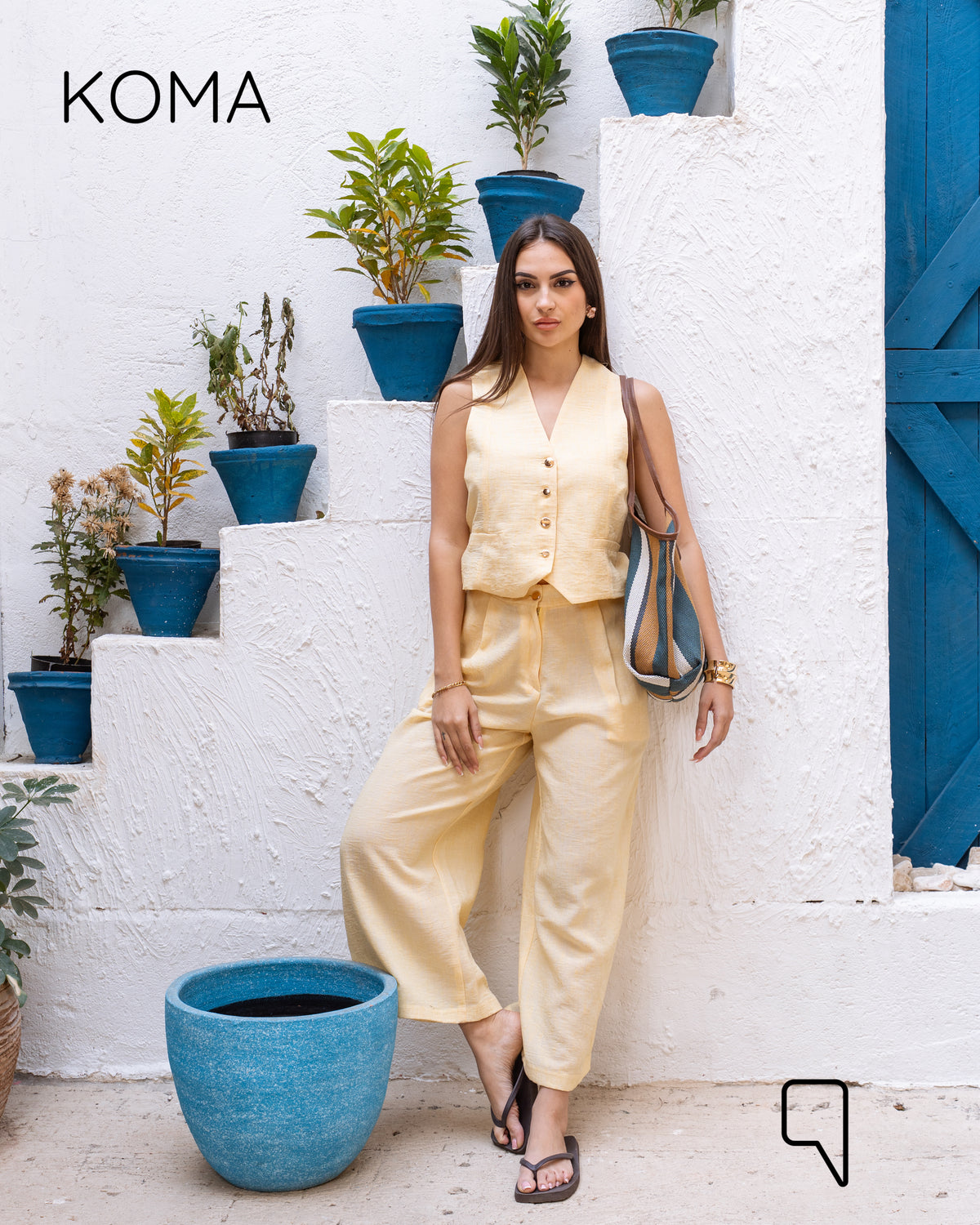 Judy Blend Waistcoat Jumpsuit - Yellow