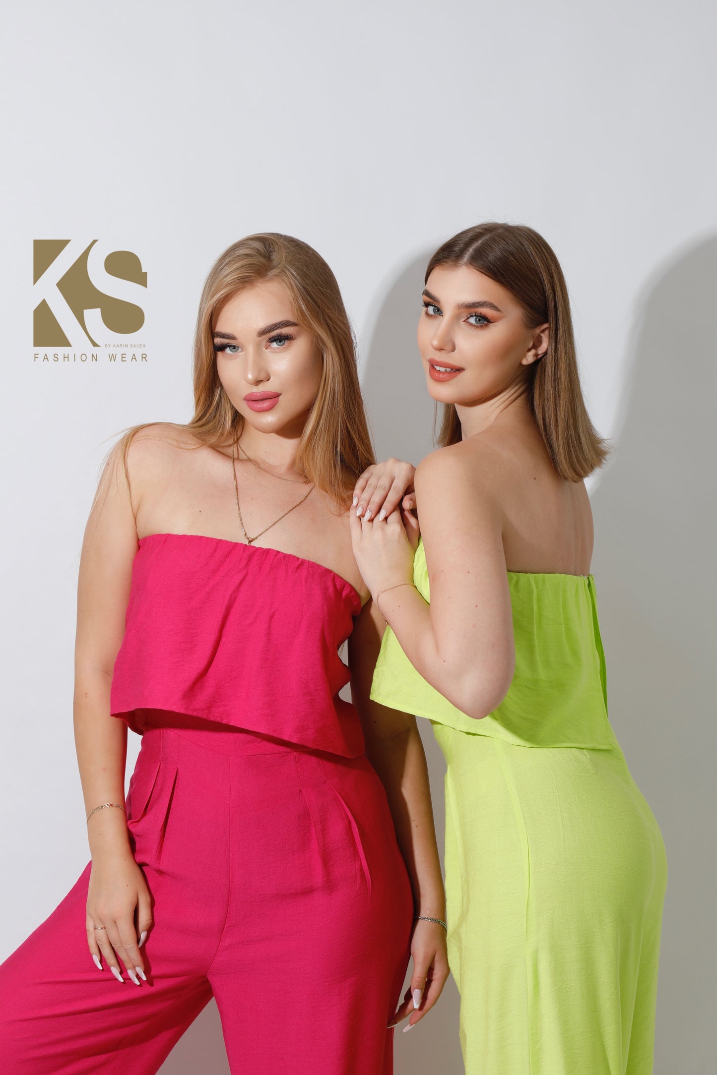 Wide Leg Jumpsuit - Lime Green
