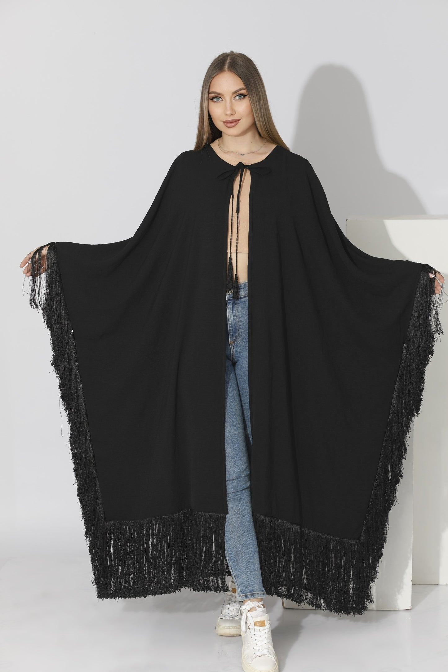 Fringed Cardigan - Black