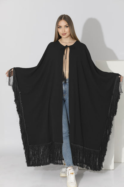 Fringed Cardigan - Black