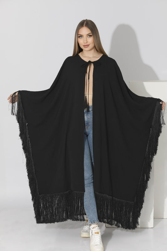 Fringed Cardigan - Black