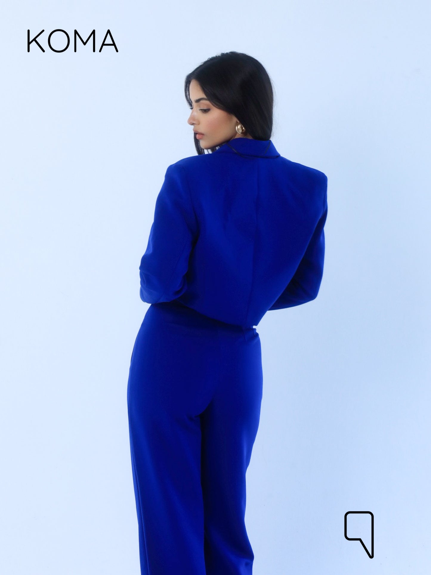 Uma Cropped Blazer - Electric Blue