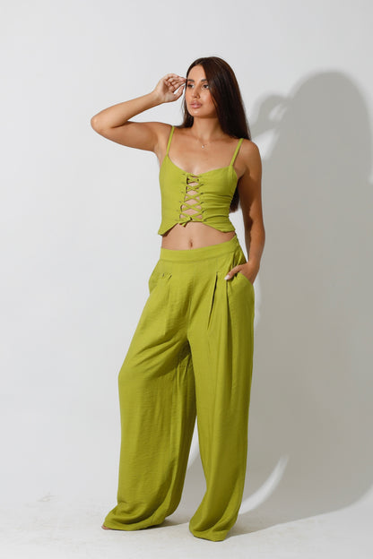 Co-Ord Rope Top & Trousers - kiwi Green