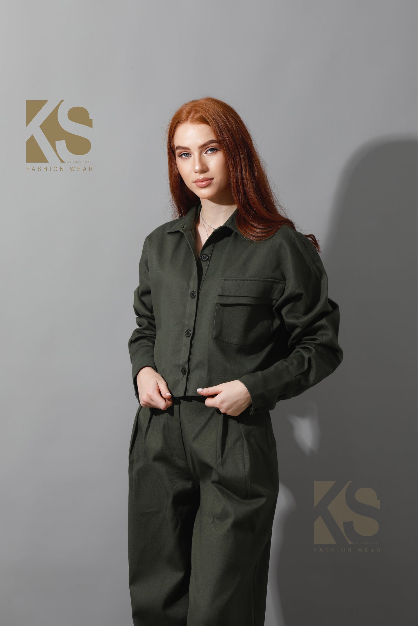 Cropped Lose Shirt - Olive