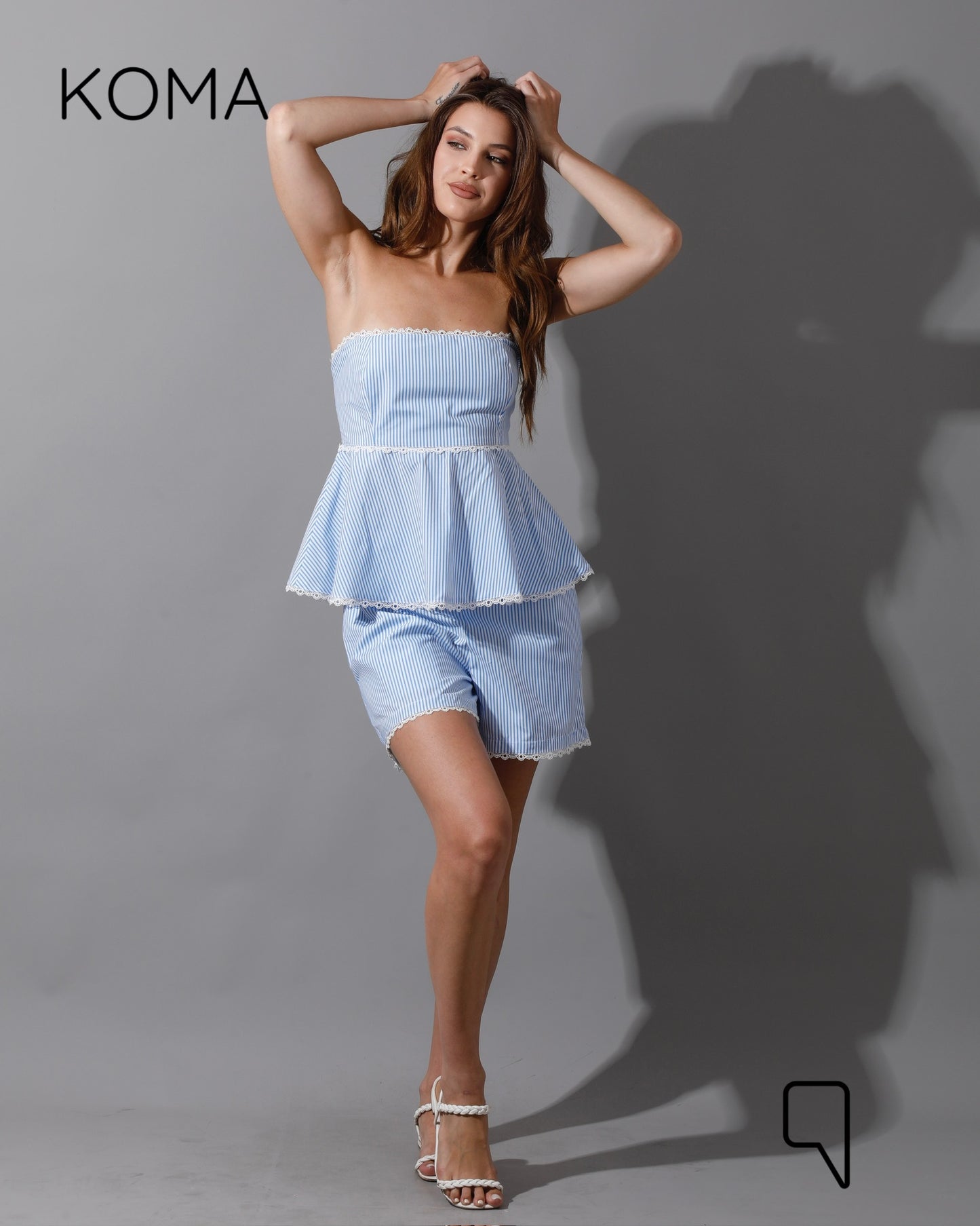 Fallon Gober Top & Short Co-Ord - Stripped Blue